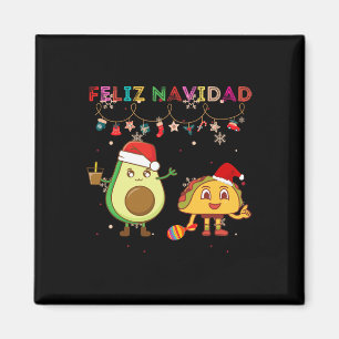 Hispanic Feliz Navidad Avocado Tacos Mexican Chris Magnet