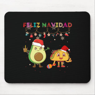 Hispanic Feliz Navidad Avocado Tacos Mexican Chris Mouse Pad