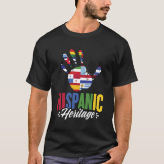 Hispanic Flags Hands Latino Country Hispanic Herit T-Shirt