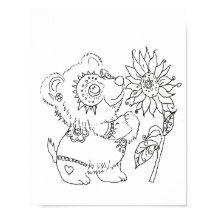 Hispanic  folk art baby bear colour page