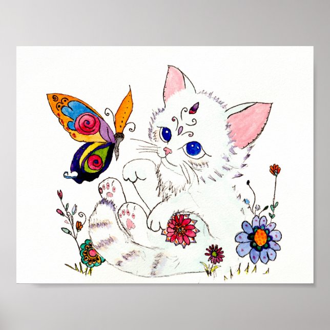 Hispanic  folk art kitten poster (Front)