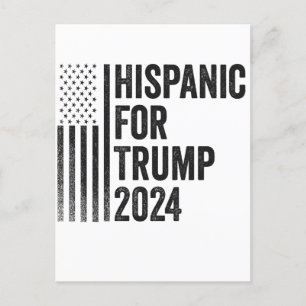Hispanic For Trump 2024 American Patriotic Flag Postcard