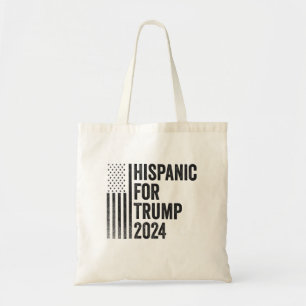Hispanic For Trump 2024 American Patriotic Flag   Tote Bag