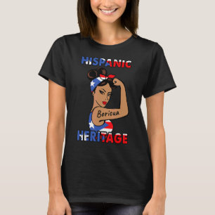 Hispanic Heritage Boricua Women Flag Puerto Rico T-Shirt