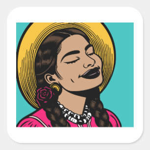 Hispanic Heritage Latina Woman Square Sticker