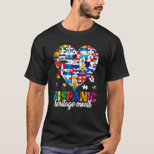 Hispanic Heritage Month All Countries Flags Heart  T-Shirt