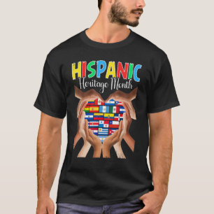 Hispanic Heritage Month All Countries Heart Hands T-Shirt