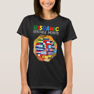 Hispanic Heritage Month All Countries Heart Hands T-Shirt