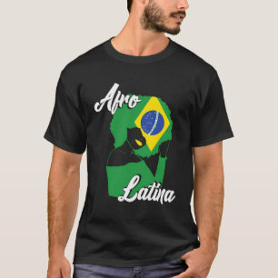 Hispanic Heritage Month Brazilian Brazil Flag Afro T-Shirt