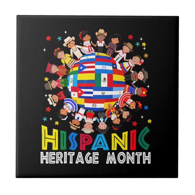 Hispanic Heritage Month Ceramic Tile (Front)