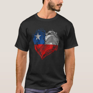 Hispanic Heritage Month Chile Flag Heartbeat Chile T-Shirt