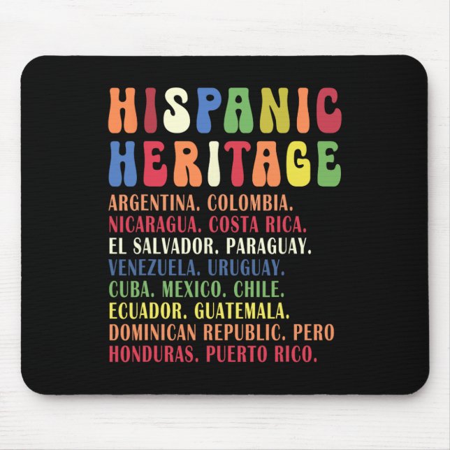 Hispanic Heritage Month Countries Names Tee  Mouse Pad (Front)