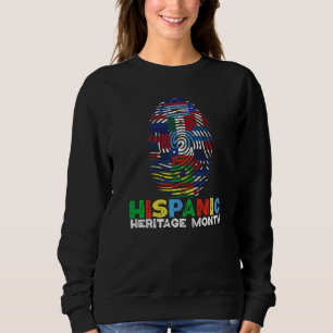 Hispanic Heritage Month Finger Print Latino Countr Sweatshirt