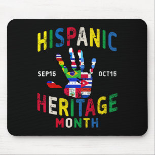 Hispanic Heritage Month Handprint Latino Countries Mouse Pad