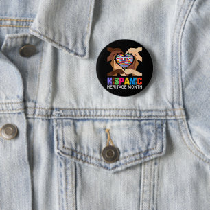 Hispanic Heritage Month Hands Heart 6 Cm Round Badge