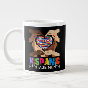Hispanic Heritage Month Hands Heart Large Coffee Mug