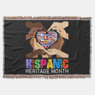 Hispanic Heritage Month Hands Heart Throw Blanket