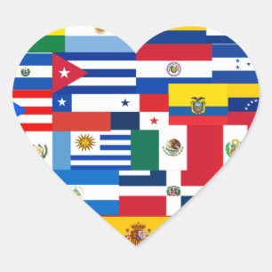 Hispanic Heritage Month Heart Flags Sticker