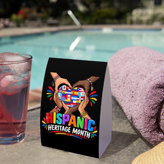 Hispanic Heritage Month Heart Hands Flags Unity (Insitu(On Table))