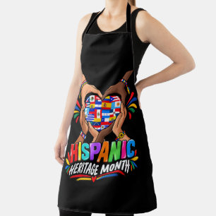 Hispanic Heritage Month Heart Hands Flags Unity Apron