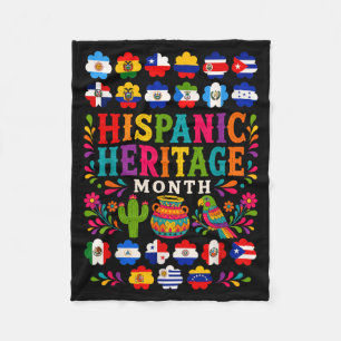 Hispanic Heritage Month Hispanic Latino Countries Fleece Blanket