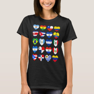 Hispanic Heritage Month Latino All Countries Heart T-Shirt
