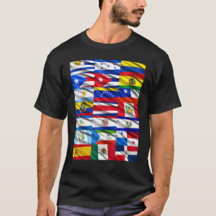 Hispanic Heritage Month Latino Countries Flag T-Shirt