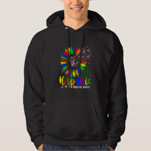 Hispanic Heritage Month Latino Countries Flags Sun Hoodie