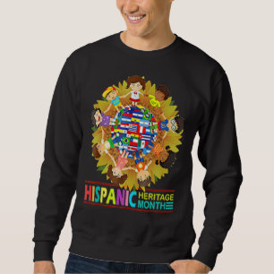 Hispanic Heritage Month Latino Countries Flags Sun Sweatshirt