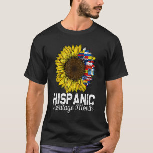Hispanic Heritage Month Latino Countries Flags Sun T-Shirt