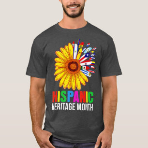 Hispanic Heritage Month Latino Countries Flags Sun T-Shirt
