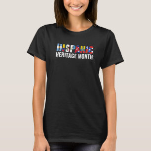 Hispanic Heritage Month Latino Countries Flags T-Shirt