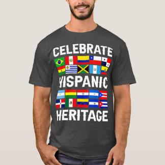 Hispanic Heritage Month Latino Flag all Countries  T-Shirt