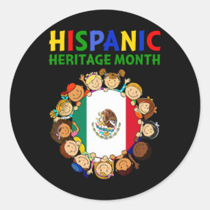 Hispanic Heritage Month Mexico Kids Boys Girls Classic Round Sticker