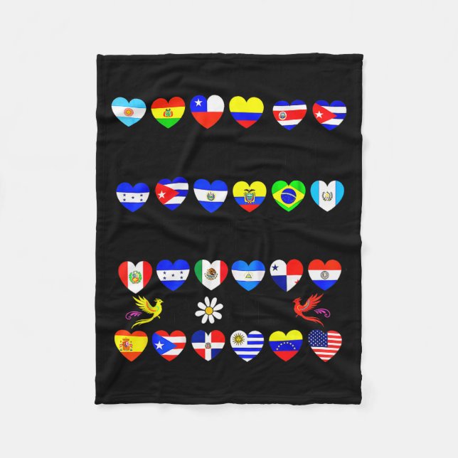 Hispanic Heritage Month National Latino Countries  Fleece Blanket (Front)