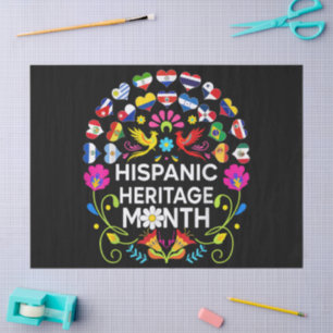 Hispanic Heritage Month National Latino Countries Tissue Paper