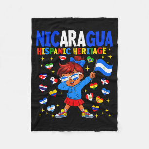 Hispanic Heritage Month Nicaragua Flag Nicaraguan Fleece Blanket