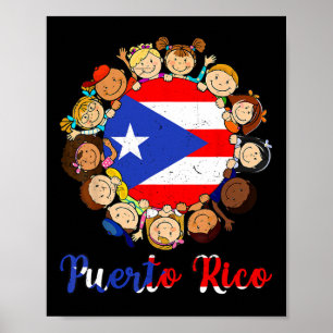Hispanic Heritage Month Puerto Rico Kids Boys Girl Poster