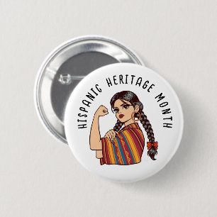 Hispanic Heritage Month Sarape 6 Cm Round Badge