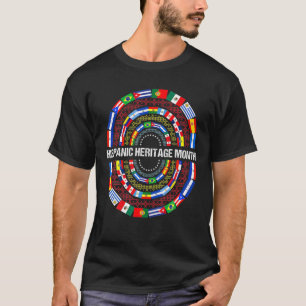 Hispanic Heritage Month Spanish Countries Flags Ra T-Shirt