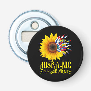 Hispanic Heritage Month Sunflower Latino Americans Bottle Opener