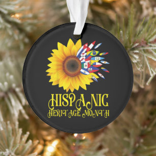 Hispanic Heritage Month Sunflower Latino Americans Ornament