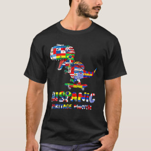 Hispanic Heritage Month T Rex Dinosaurs Latina Fla T-Shirt