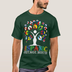 Hispanic Heritage Month Tree Roots Latina All Coun T-Shirt