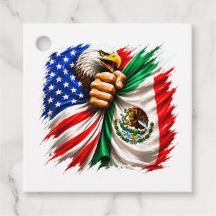 Hispanic Heritage Month USA Mexico Flag Favour Tags