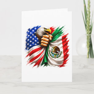 Hispanic Heritage Month USA Mexico Flag Holiday Card