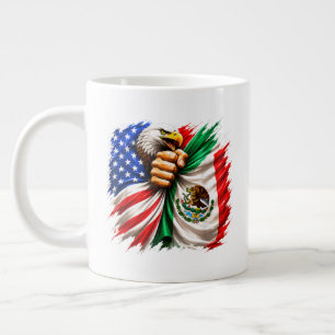 Hispanic Heritage Month USA Mexico Flag Large Coffee Mug