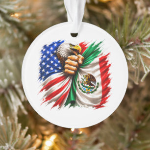 Hispanic Heritage Month USA Mexico Flag Ornament