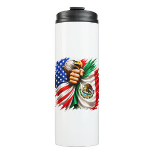 Hispanic Heritage Month USA Mexico Flag Thermal Tumbler
