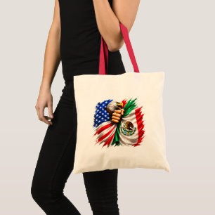 Hispanic Heritage Month USA Mexico Flag Tote Bag